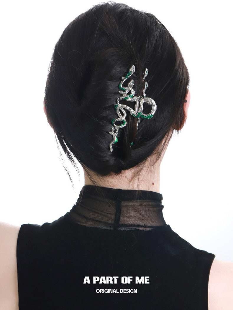 Slytherin Collection 18K Platinum Plated Snake Hair Clip