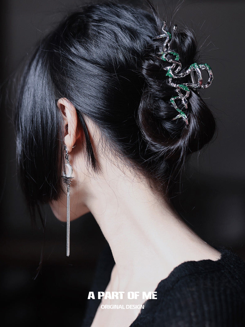 Slytherin Collection 18K Platinum Plated Snake Hair Clip
