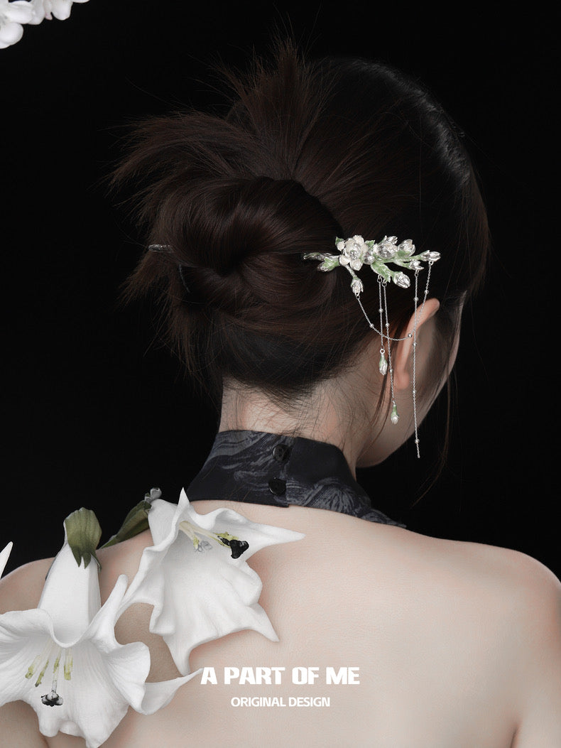 Jasmine Series 18K Platinum Plated Hairpin