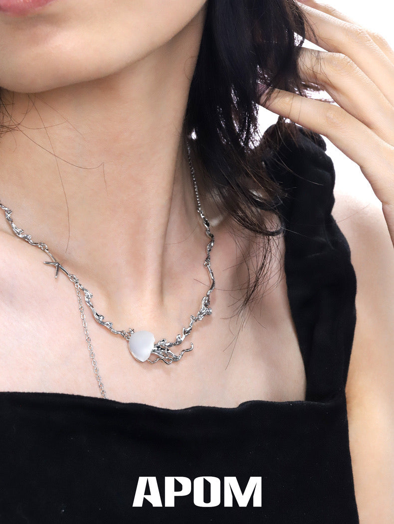 Jellyfish Bloom 18K Platinum Plating Tassel Necklace