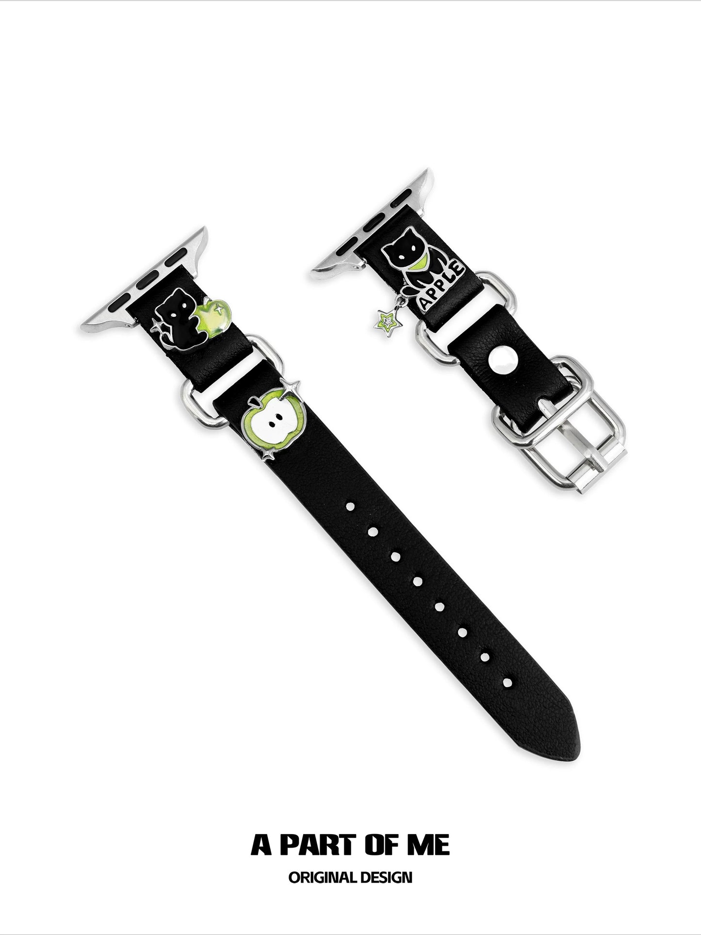 Apple Cat Leather Apple Watch Bands