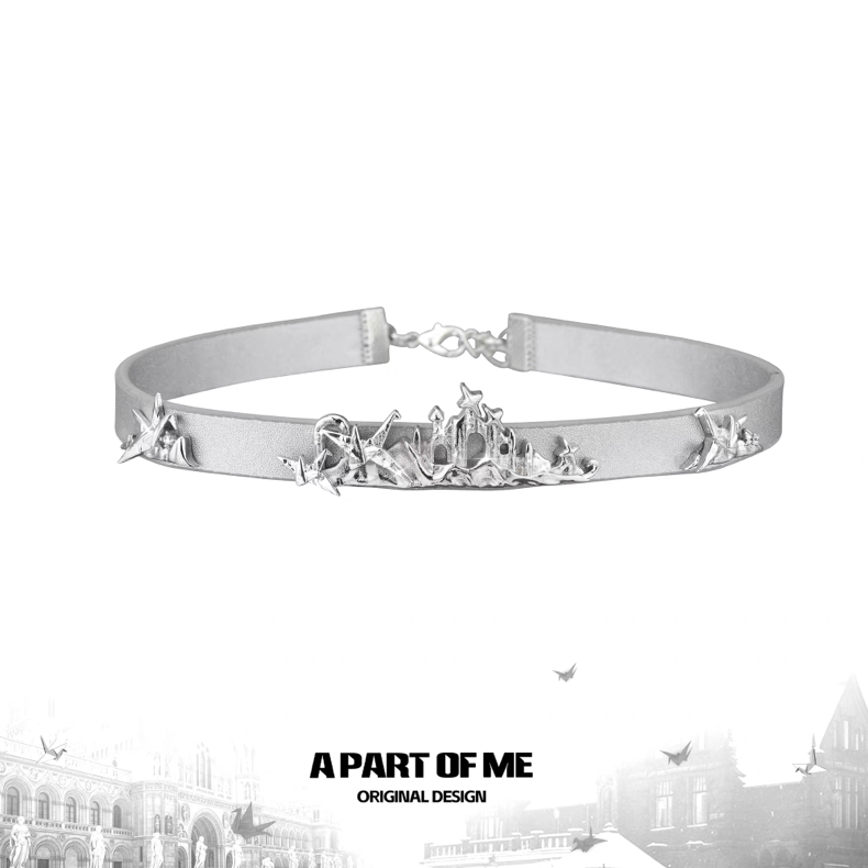 Corigami Era Leather Paper Crane Choker