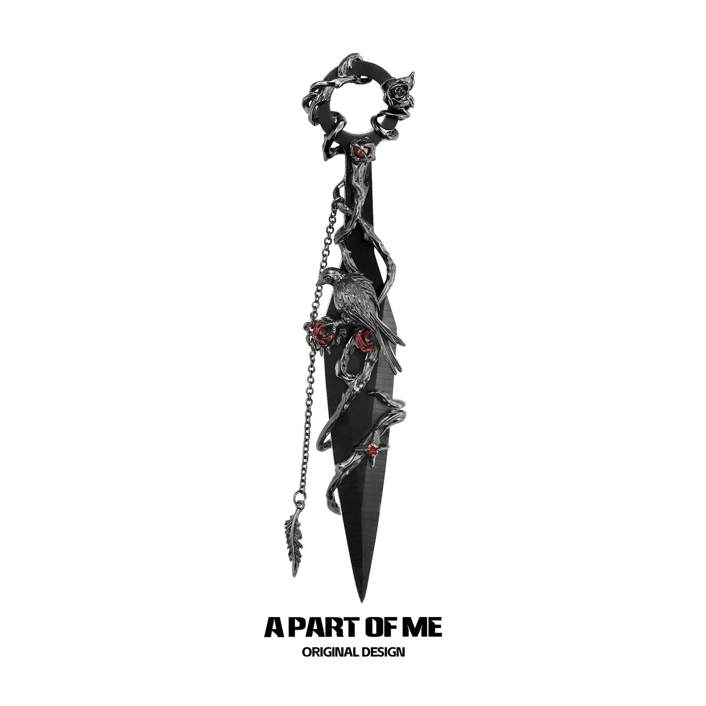 Crow & Roses 18K Platinum Plated Kunai