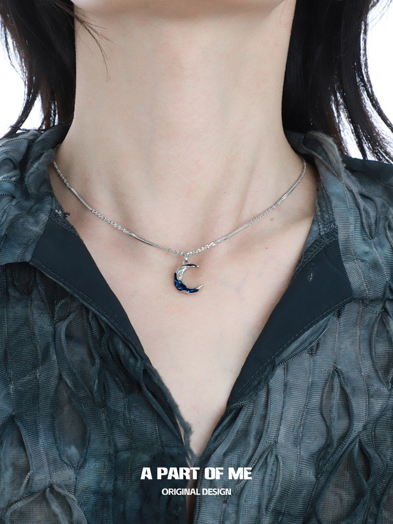 Blue Moon Collection 18K Platinum Plated Necklace