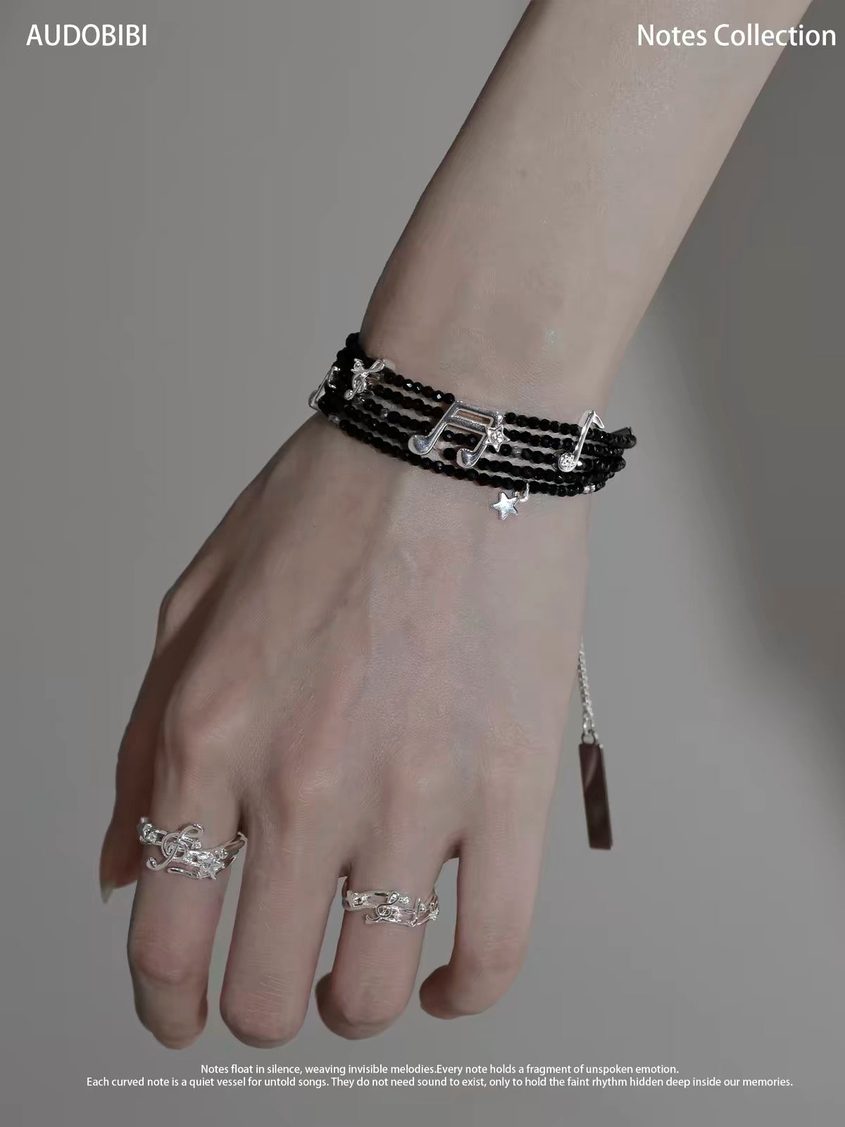Melody Etude S925 Sterling Silver Piano Key Angel Wings Pinky Ring