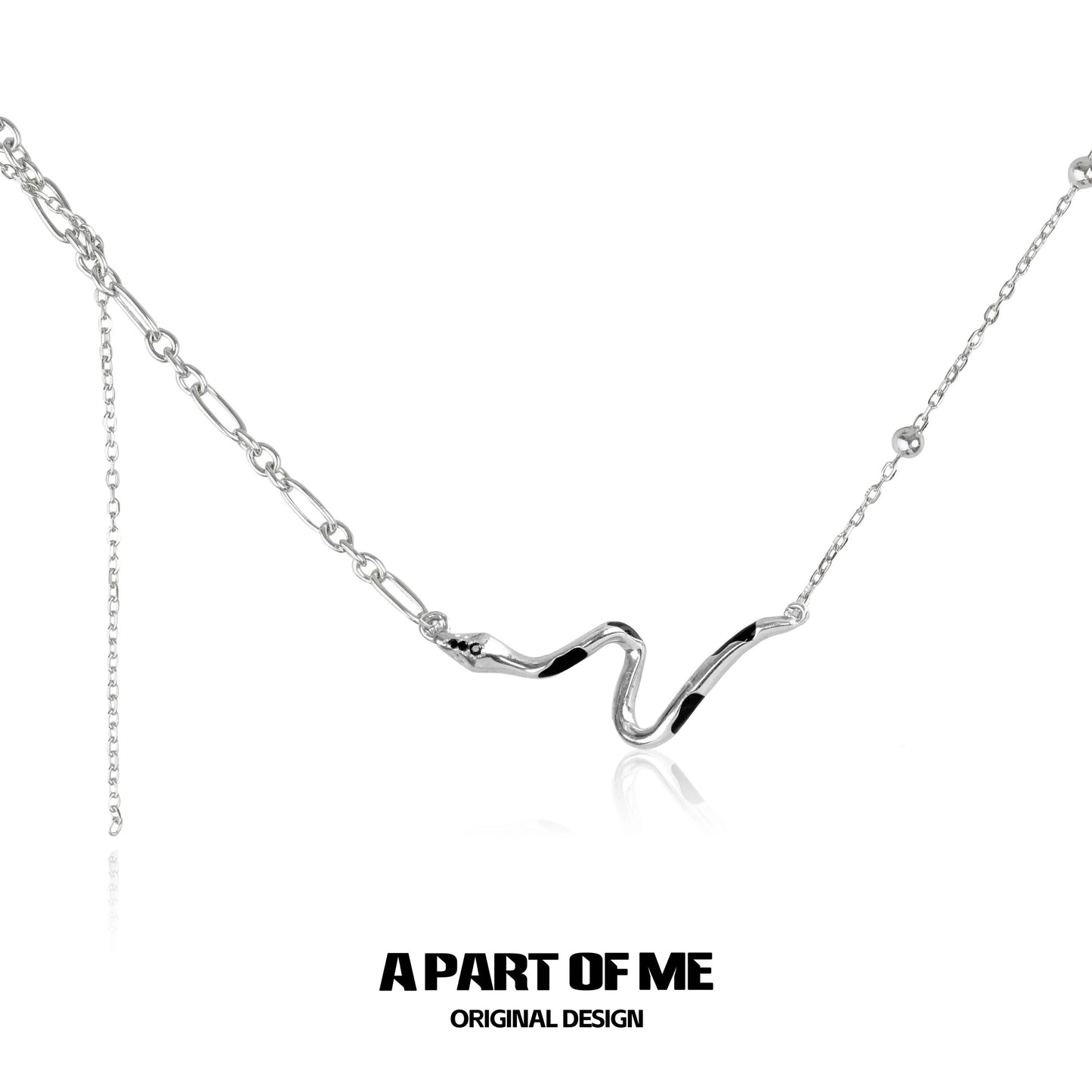 Slytherin Collection 18K Platinum Plated Snake Necklace