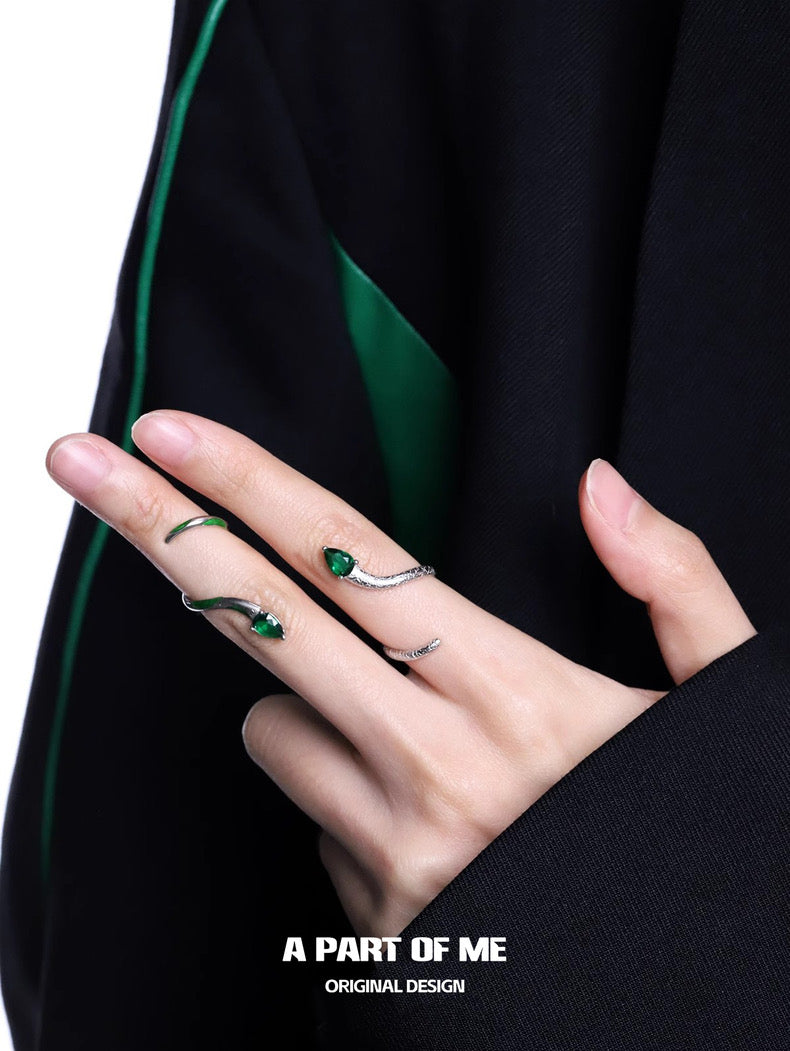 Slytherin Collection S925 Sterling Silver Snake Rings
