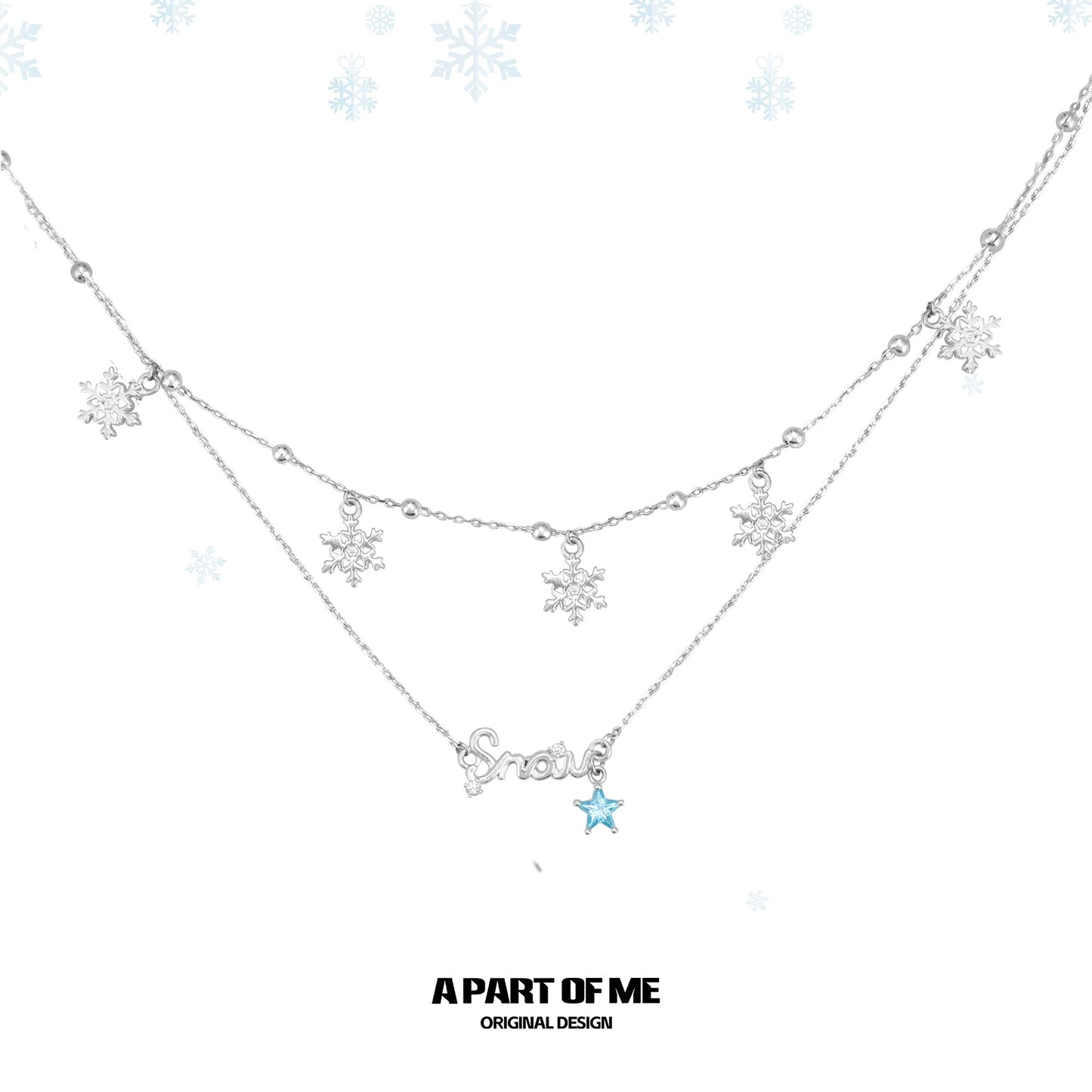 Snowflakes 18K Platinum Plating Crystal Ball Necklace Set