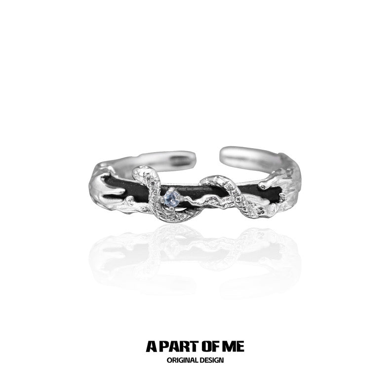 Year of the Snake S925 Sterling Silver & Leather Snake Ring