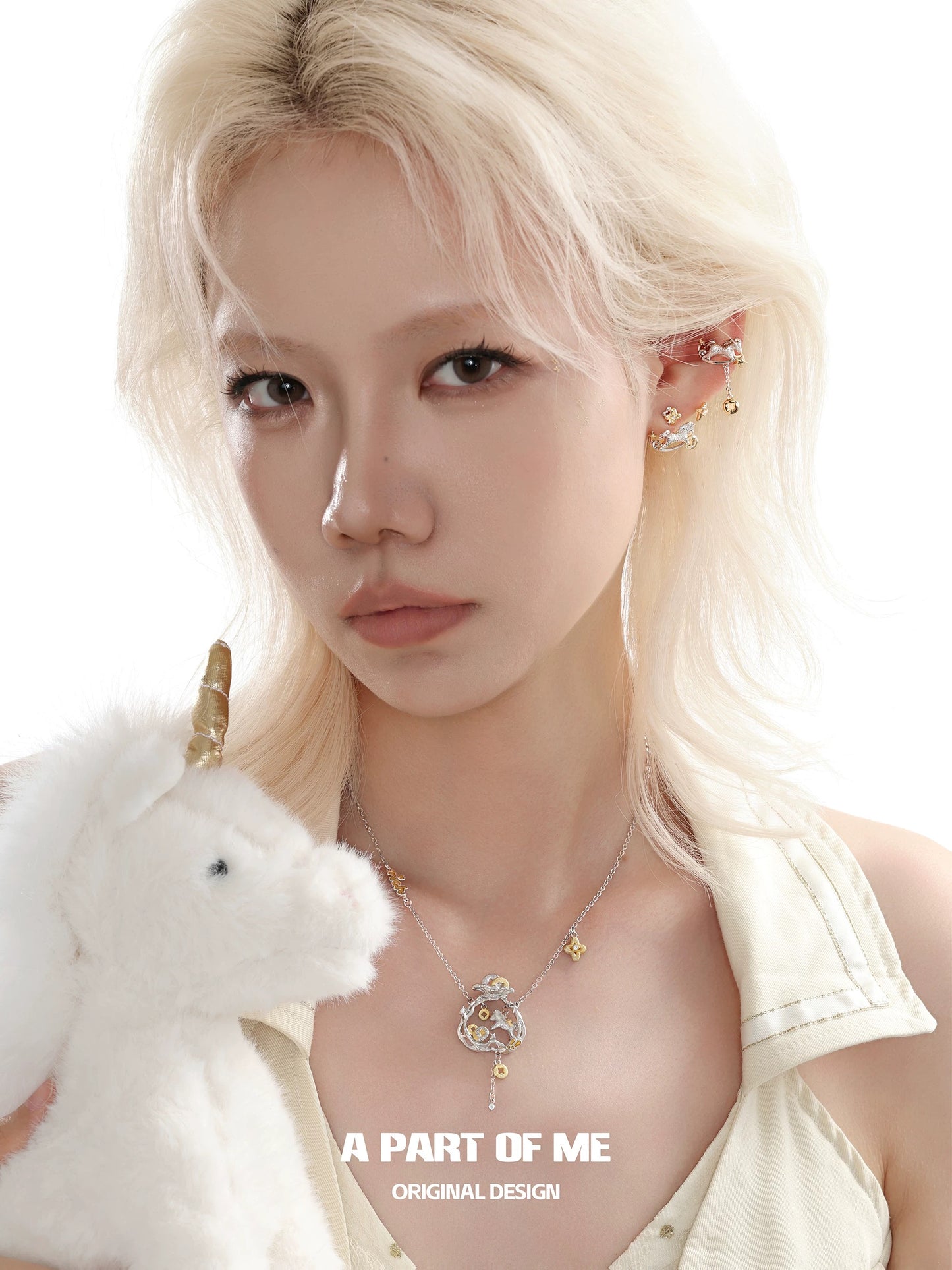 Year of the Horse 18K Platinum Plating Ear Cuffs