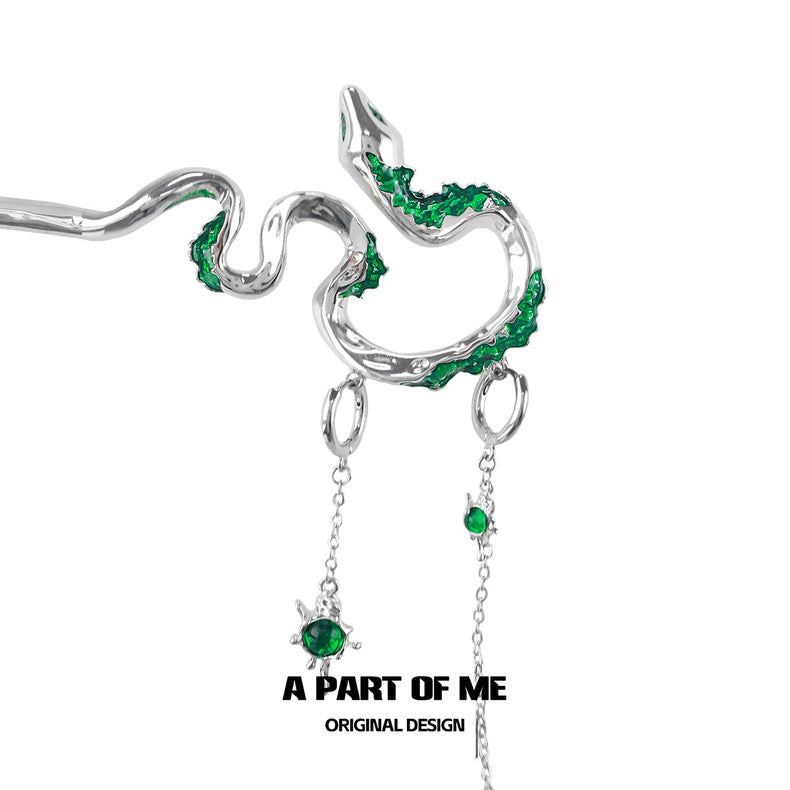 Slytherin Collection 18K Platinum Plated Snake Hairpin