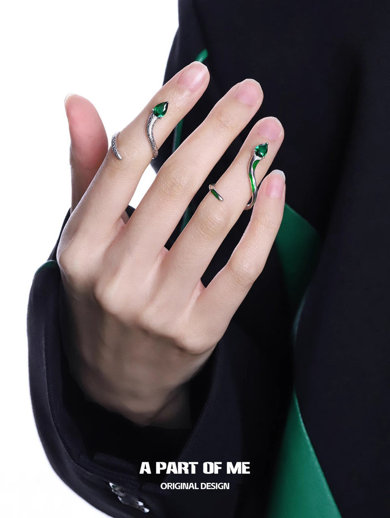 Slytherin Collection S925 Sterling Silver Snake Rings