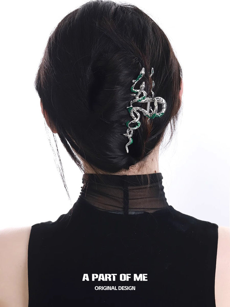 Slytherin Collection 18K Platinum Plated Snake Hair Clip