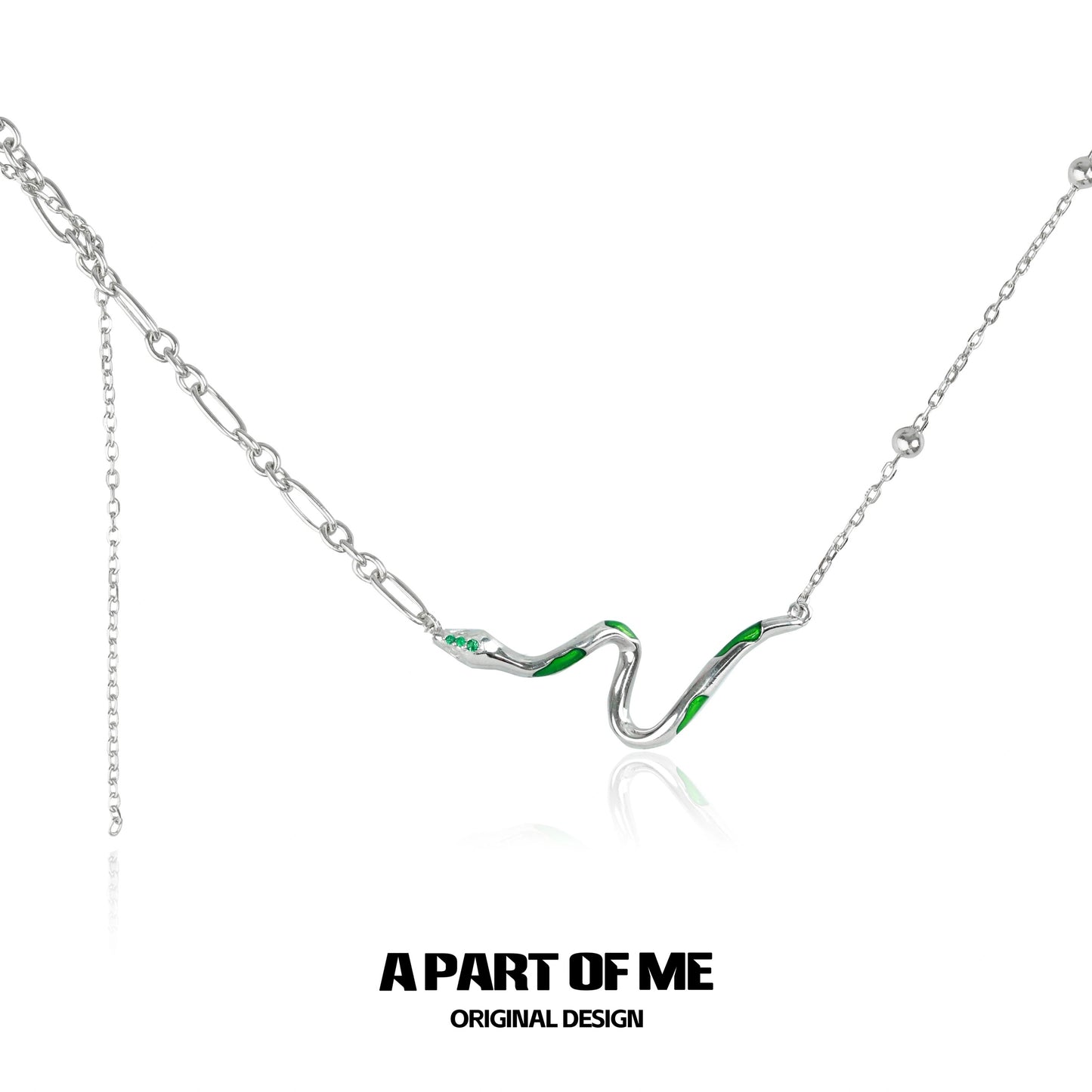 Slytherin Collection 18K Platinum Plated Snake Necklace