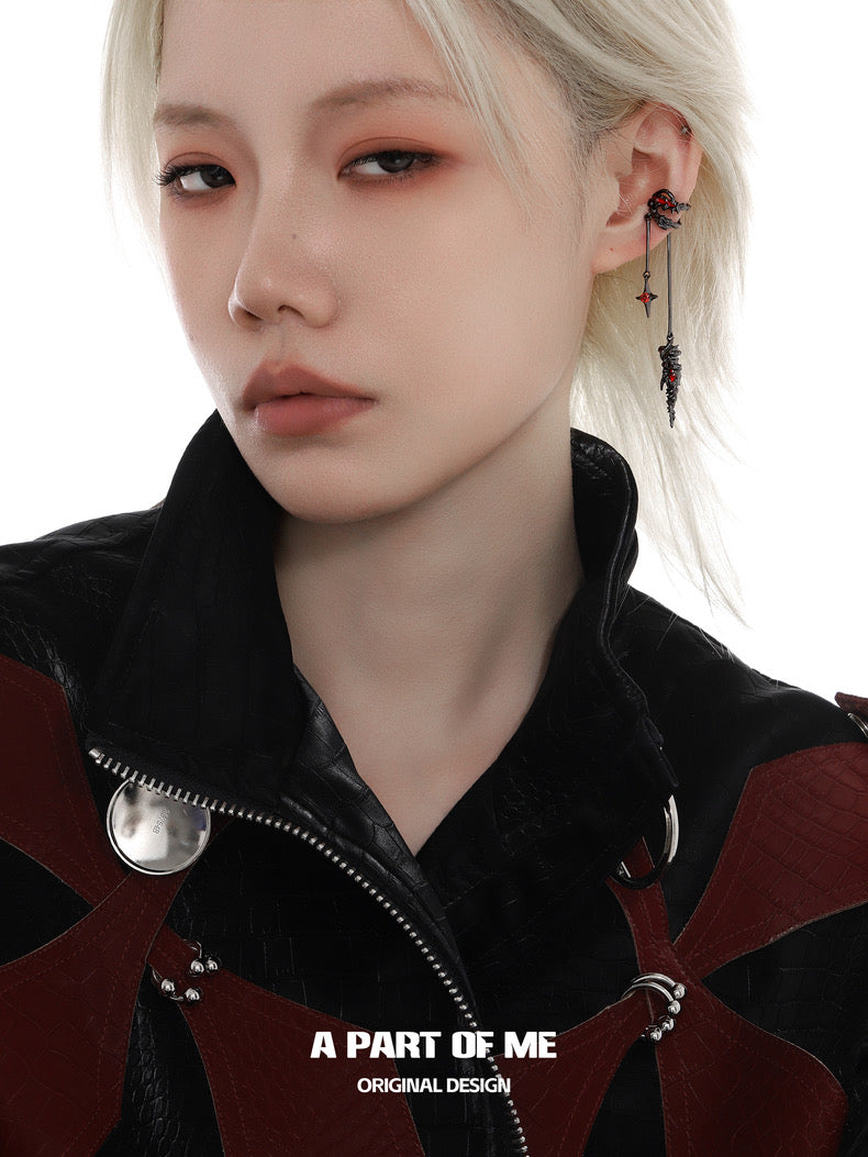 Shadow Flame Series 18K Black Gold Plating Ear Cuffs