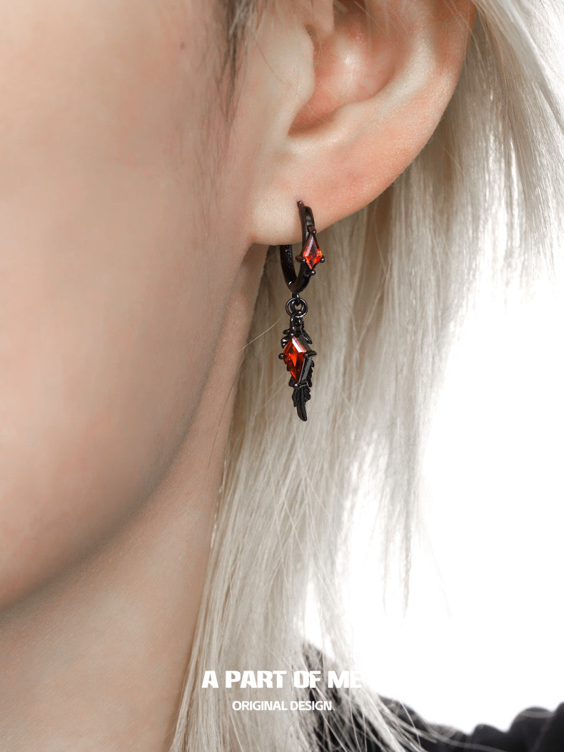 Dove & Crow 18K Platinum Plated Feather Huggies Earrings & Ear Clips