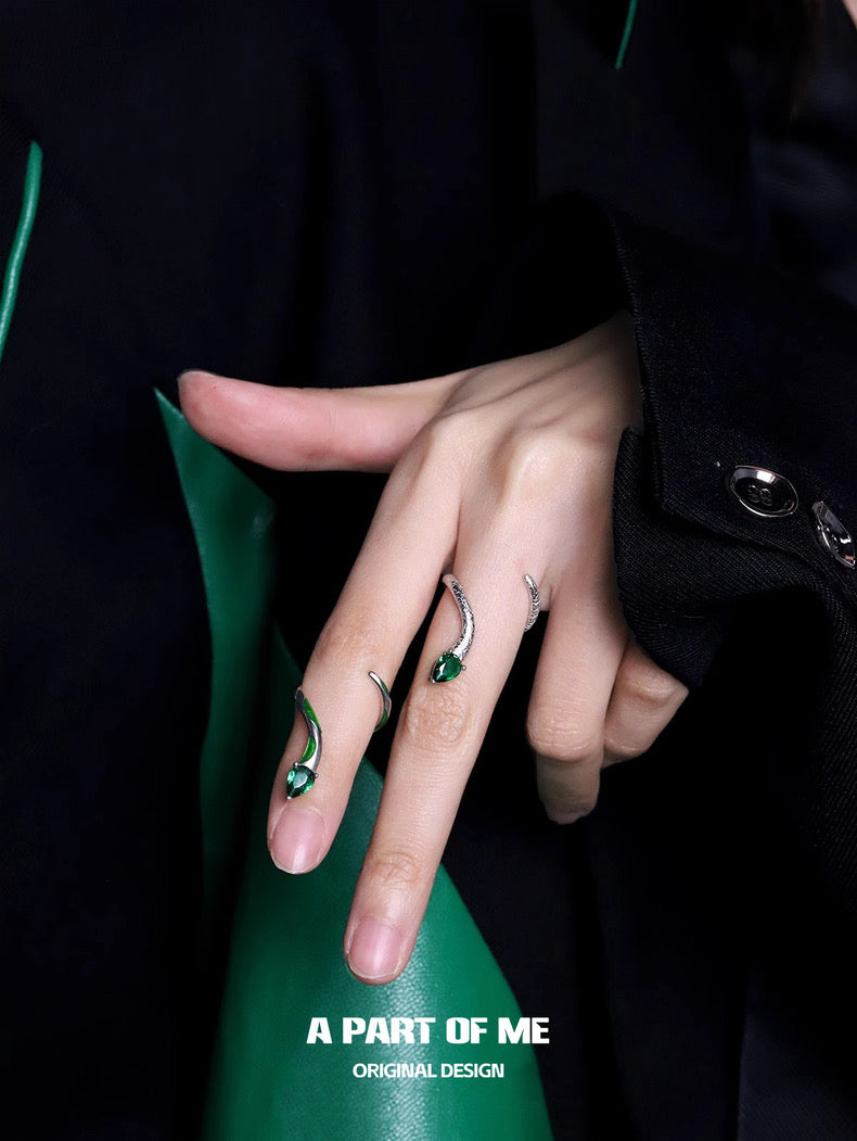 Slytherin Collection S925 Sterling Silver Snake Rings