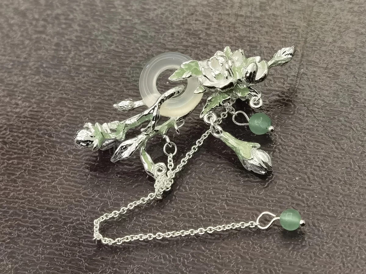 Jasmine Series 18K Platinum Plating Chalcedony Brooches