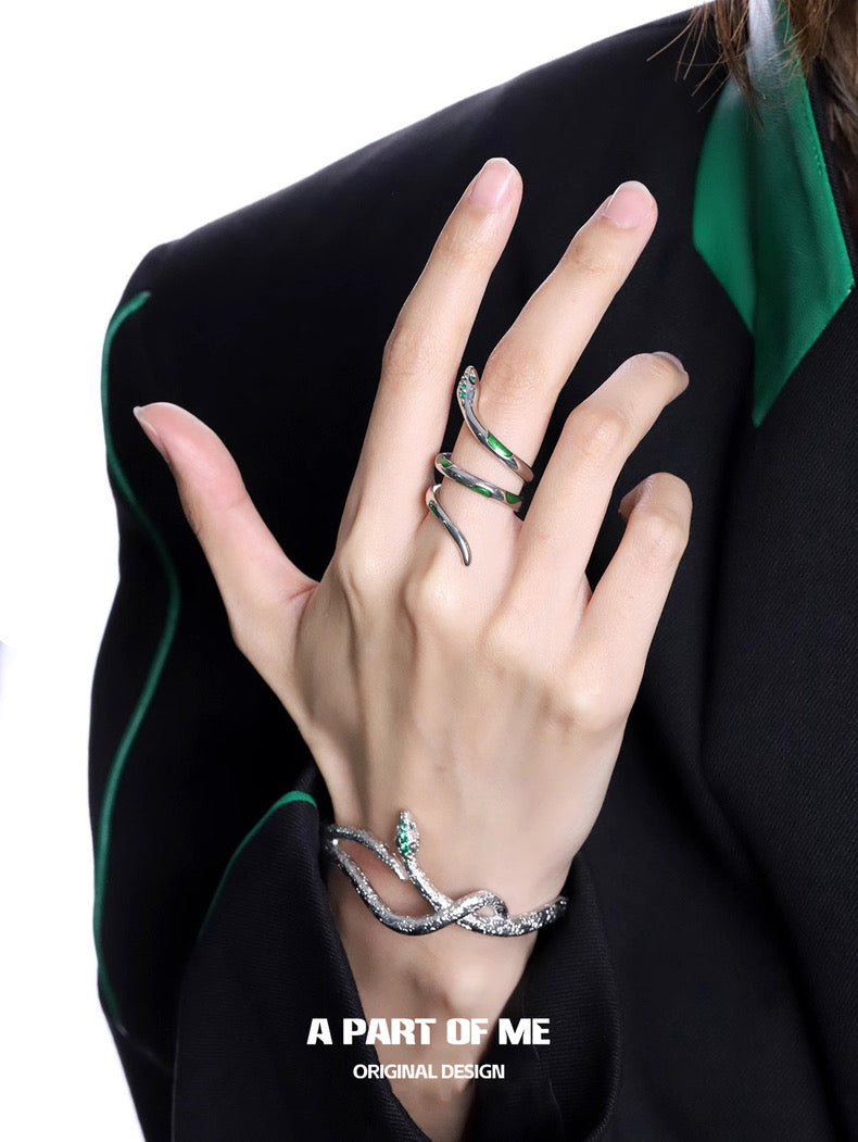 Slytherin Collection 18K Platinum Plated Snake Bangle