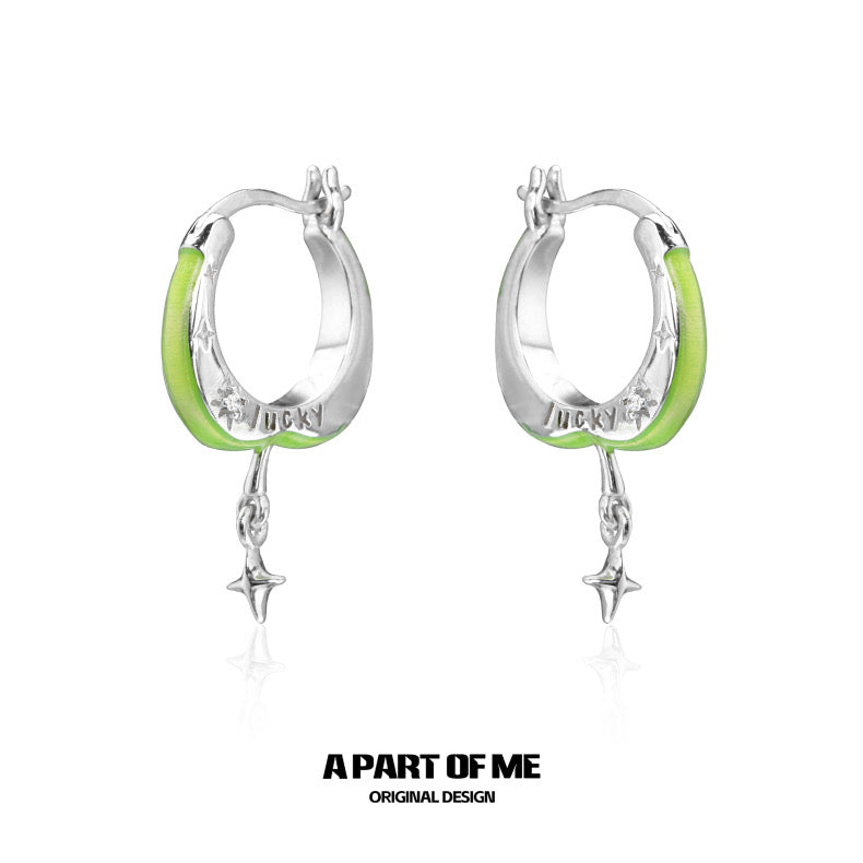 Apple Slice 18K Platinum Plating Apple Hoop Earrings