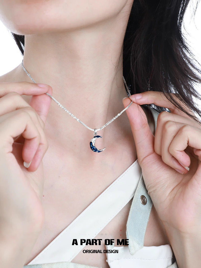 Blue Moon Collection 18K Platinum Plated Necklace