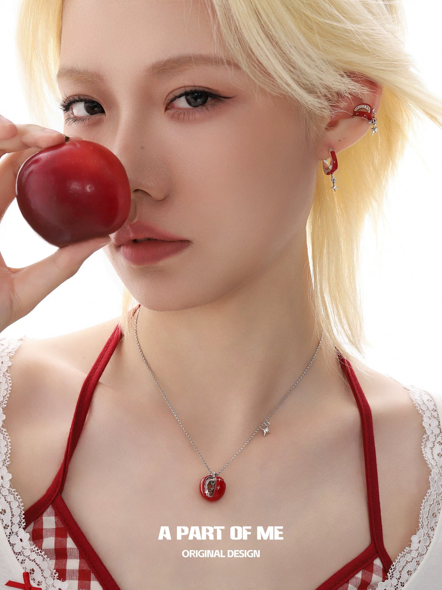 Apple Slice 18K Platinum Plating Pendant Necklace