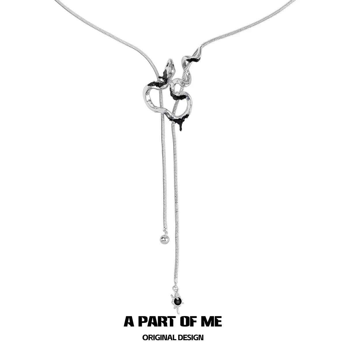 Ice Snake 18K Platinum Plating Snake Lariat Necklace