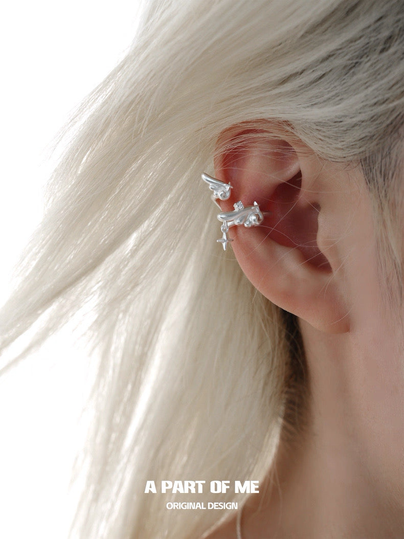 Angel Dream 18K Platinum Plating Angel Wing Earcuffs