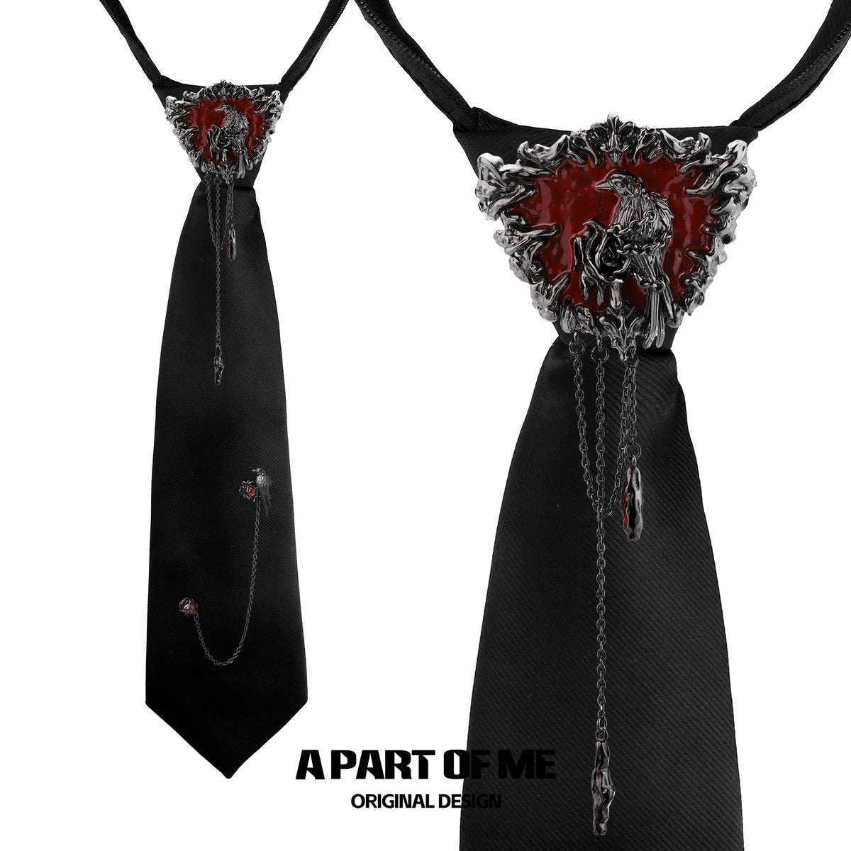 Crow Collection (Sylus's Version) 18K Black Gold Plated Tassel Necktie