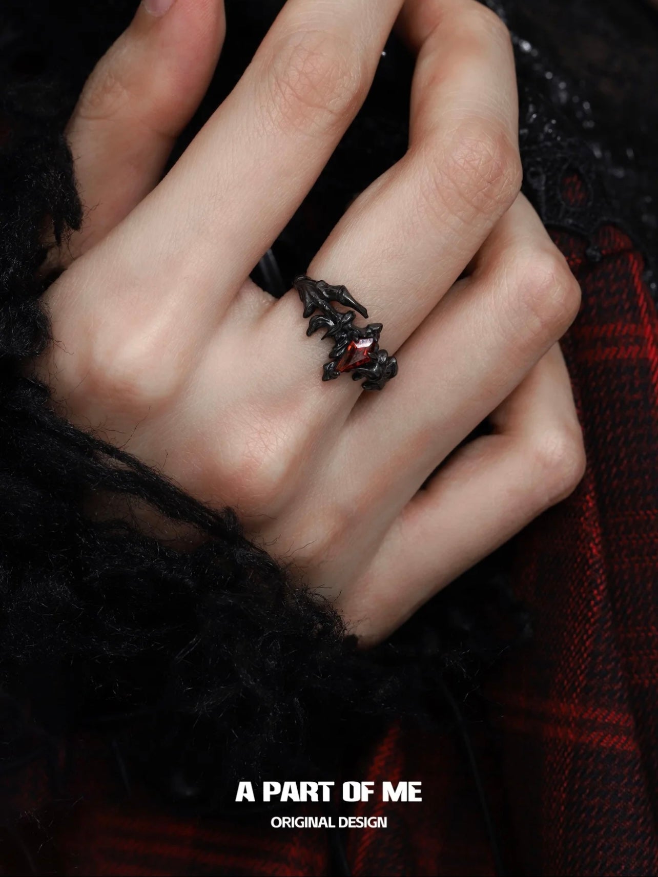 Shadow Flame Series (Sylus Dragon Form) S925 Sterling Silver 18K Black Gold Plating Ring