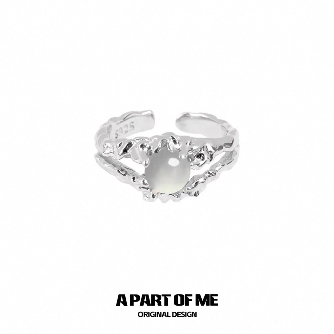 Dawn Series S925 Sterling Silver White Agate Rings