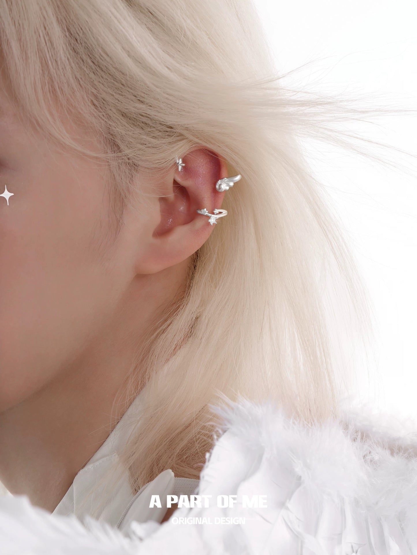 Angel Dream 18K Platinum Plating Angel Wings Ear Wraps
