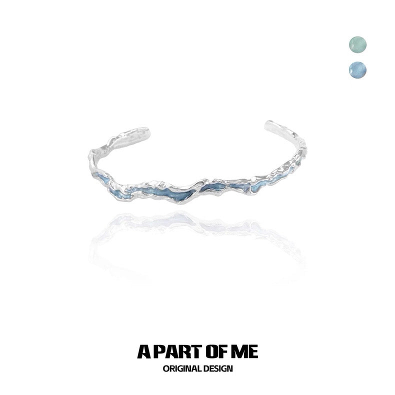 Mint & Blue 18K Platinum Plating Bangle