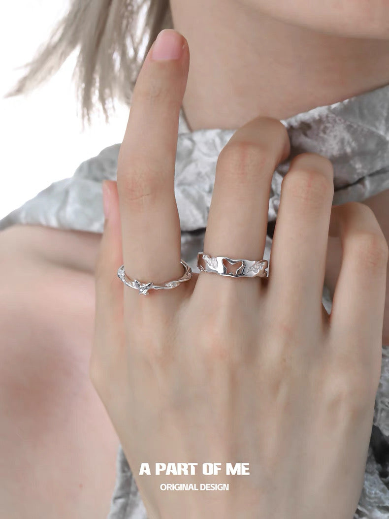 Imprinted S925 Sterling Silver Adjustable Ring
