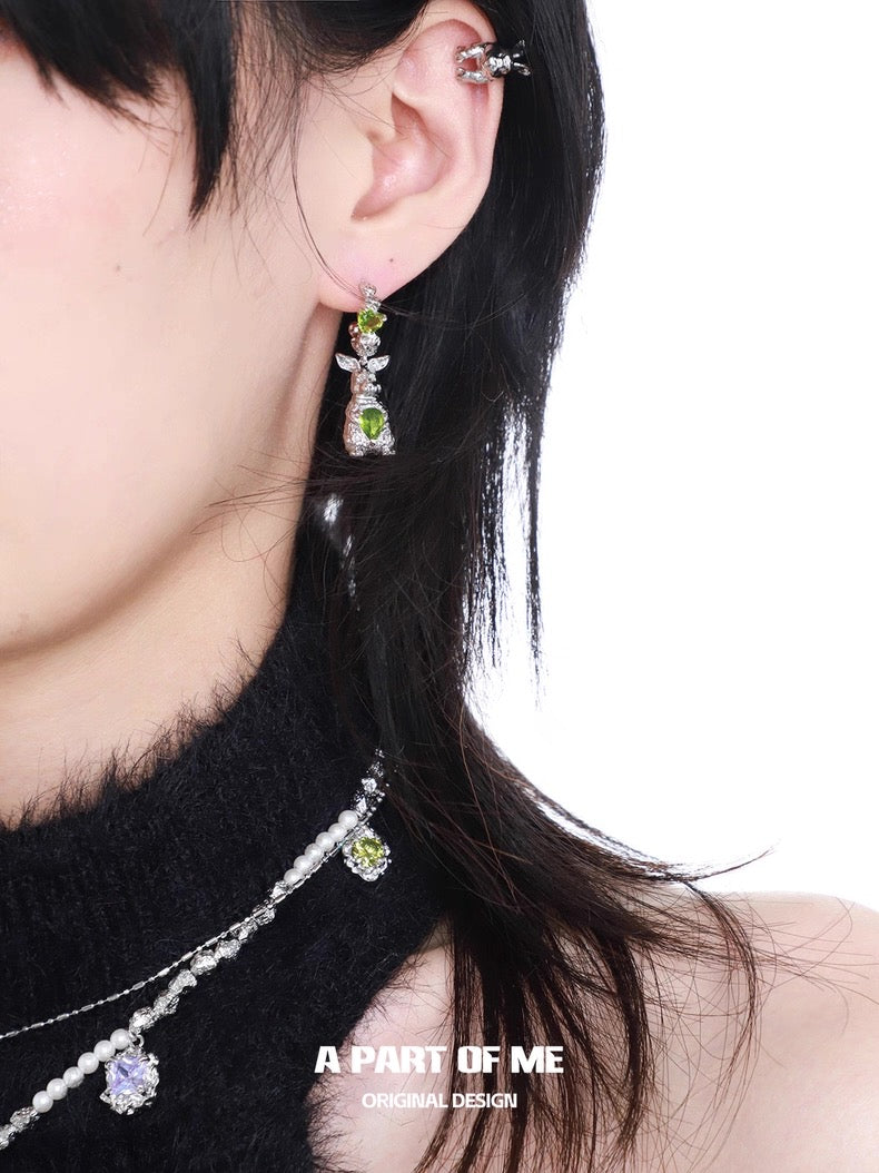 Wealthy Rabbit 18K Platinum Plating Easter Bunny Half Hoop Earrings