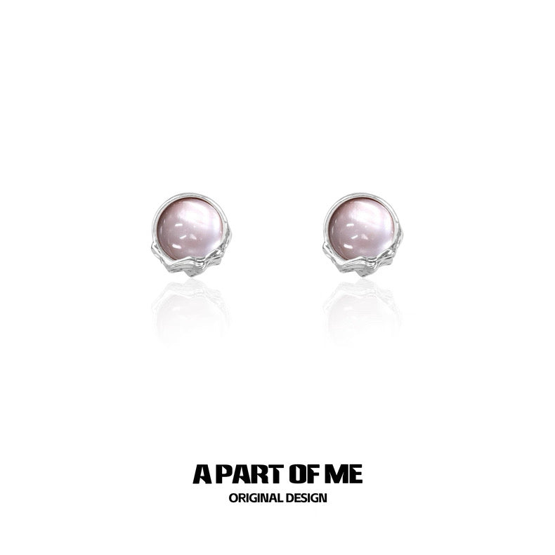 Mermaid Tear 18K Platinum Plating Glass Beads Stud Earrings