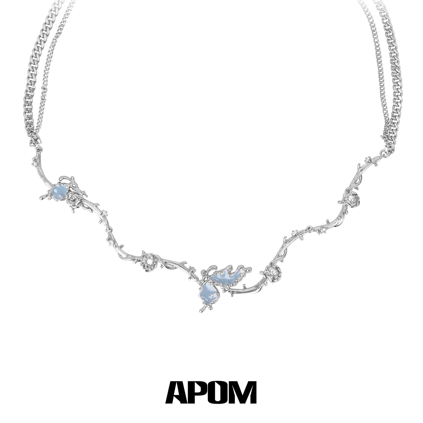 Mutate Butterfly 18K Platinum Plating Zircon Choker