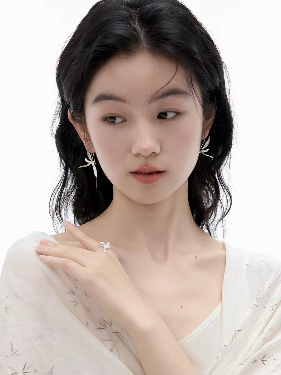 Hidden Valley Orchid Silver-plated Earrings