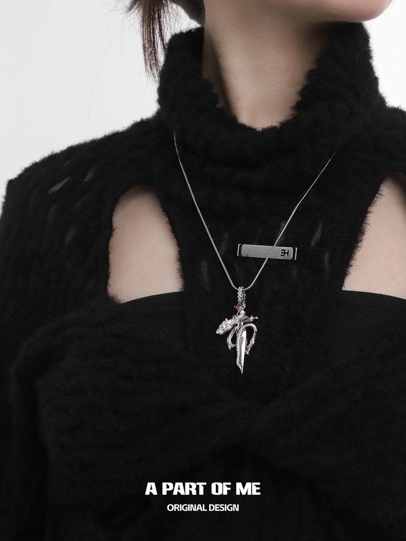 Dragon's Claw 18K Platinum Plating Pendant Necklace