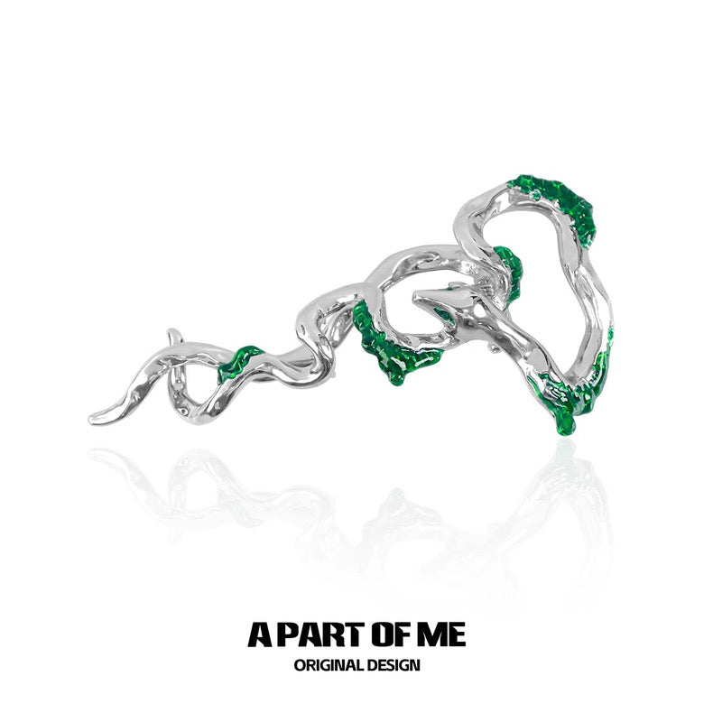 Slytherin Collection 18K Platinum Plating Twisted Snake Irregular Hairpin