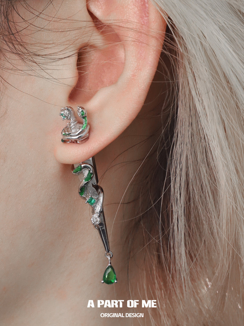 Slytherin Collection 18K Platinum Plating Sword Earrings