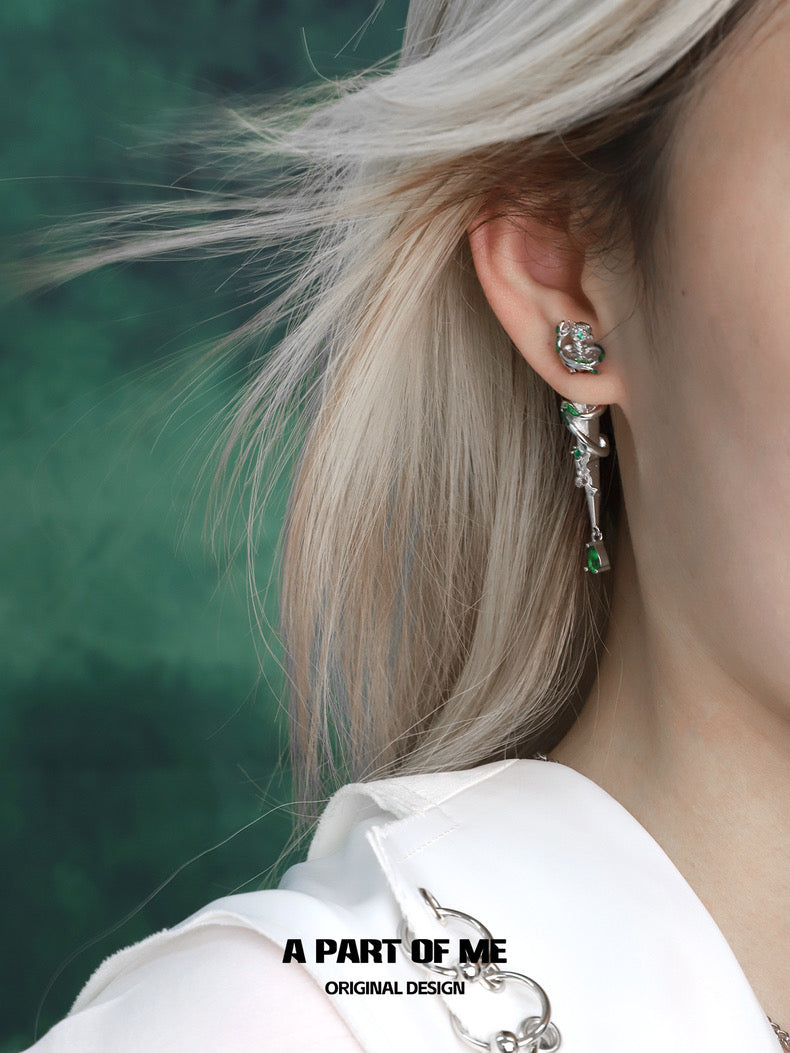 Slytherin Collection 18K Platinum Plating Sword Earrings