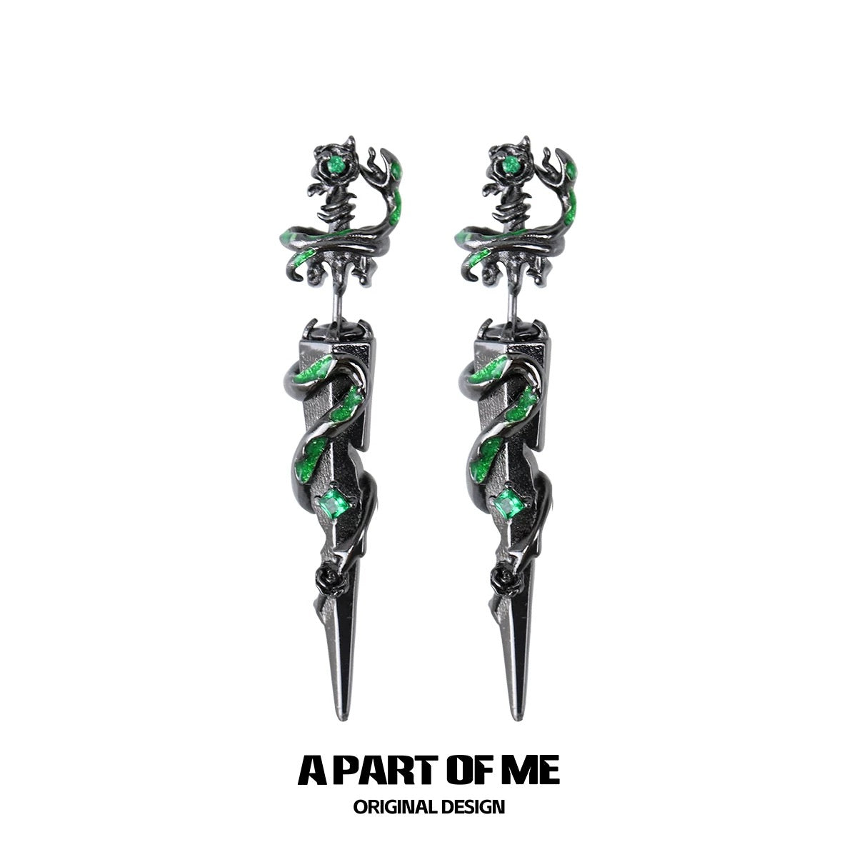 Slytherin Collection 18K Platinum Plating Sword Earrings