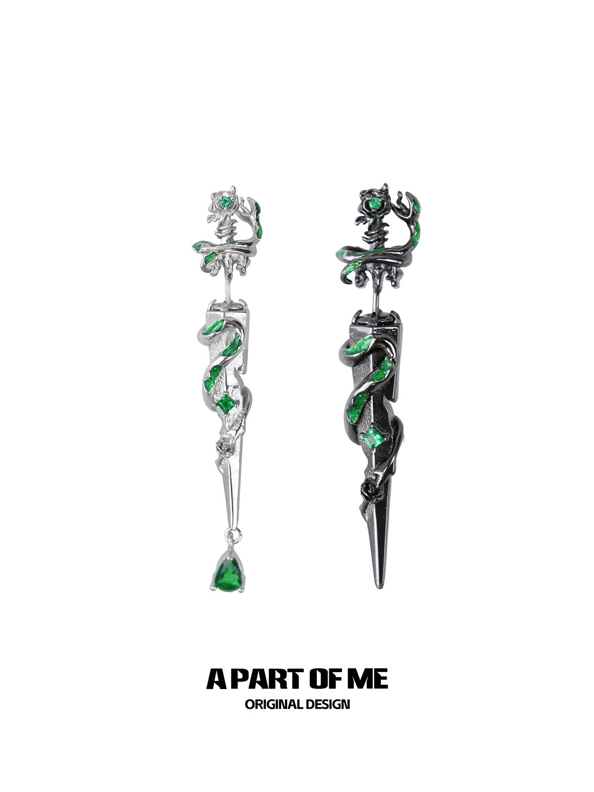 Slytherin Collection 18K Platinum Plating Sword Earrings