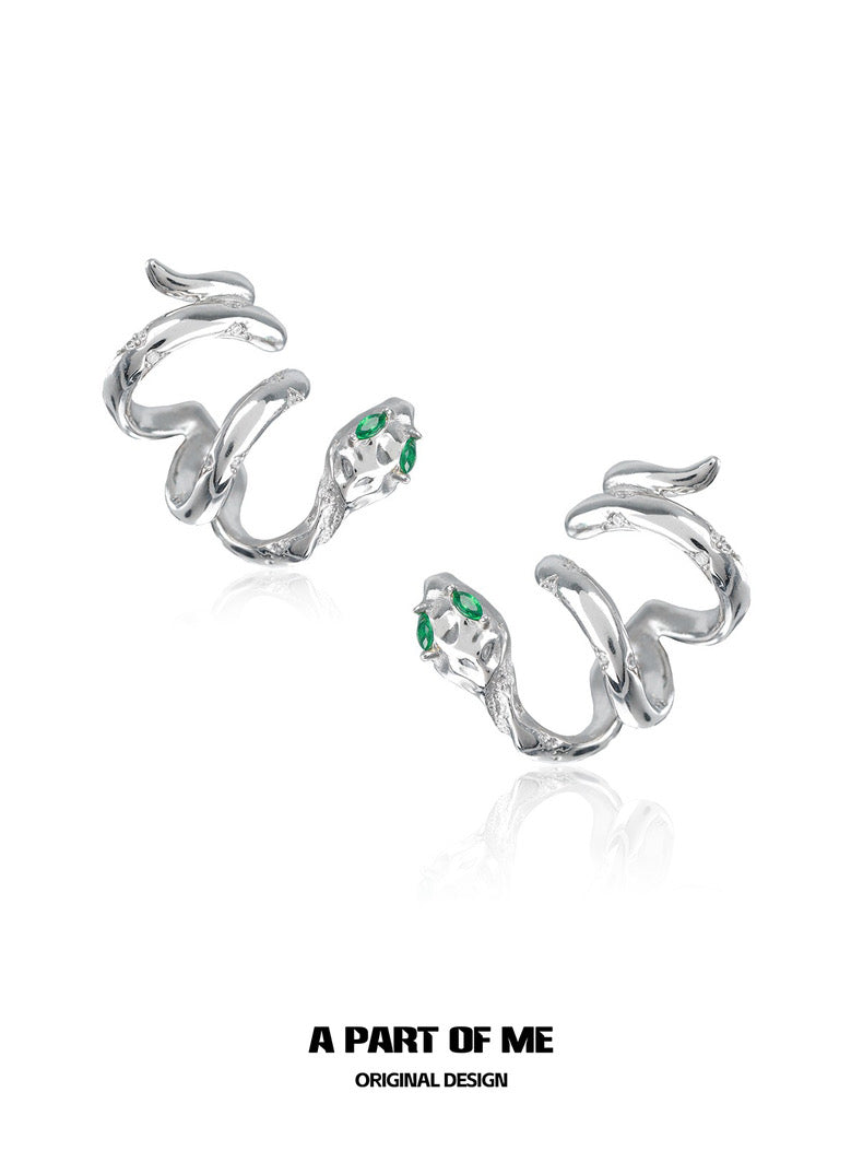Slytherin Collection 18K Platinum Plating Twisted Snake Earrings