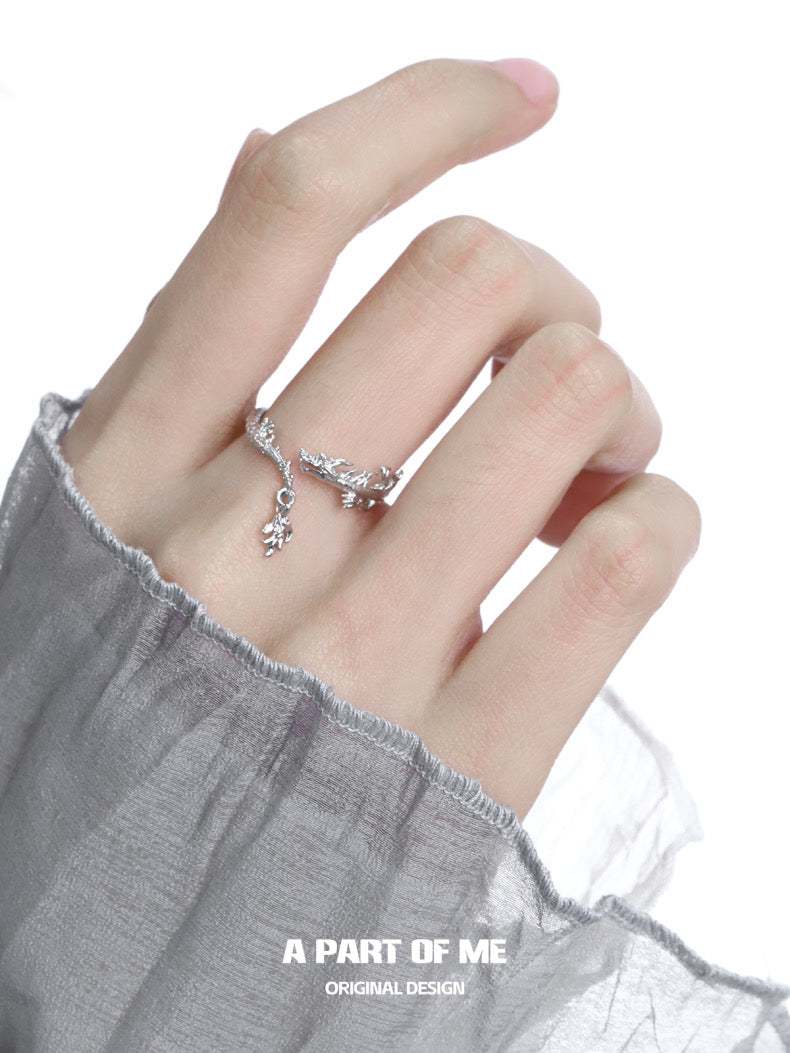 The Fortune Dragon S925 Sterling Silver Basic Resizable Rings