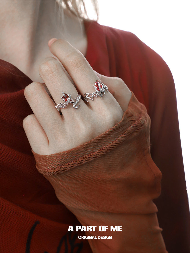 Dragon's Claw S925 Sterling Silver Basic Resizable Rings