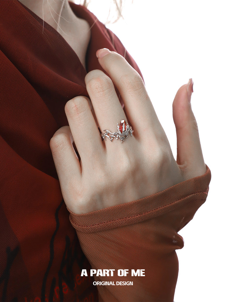 Dragon's Claw S925 Sterling Silver Basic Resizable Rings