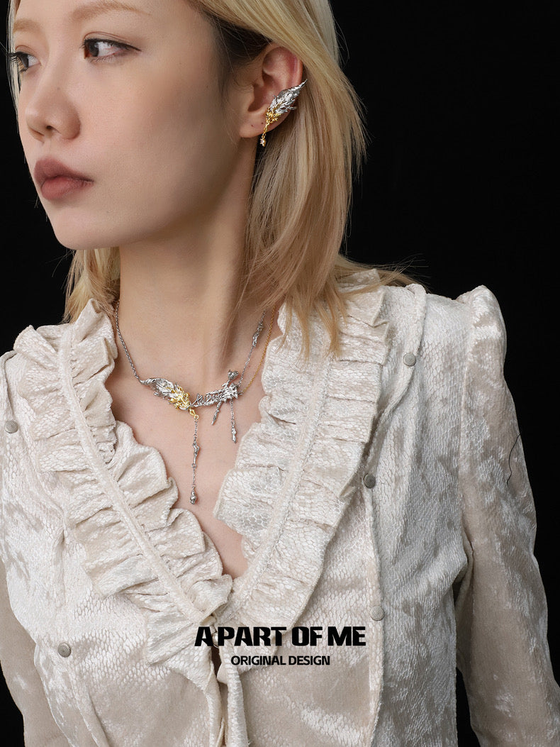 Palpitate 18K Platinum Plating Feather Ear Cuffs