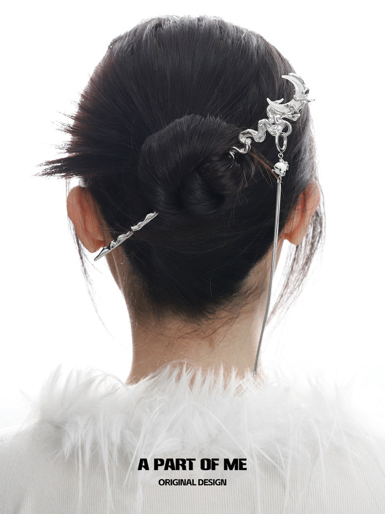 Moonlight 18K Platinum Plating Natural Shells Detachable Tassel as Earring Hairpin